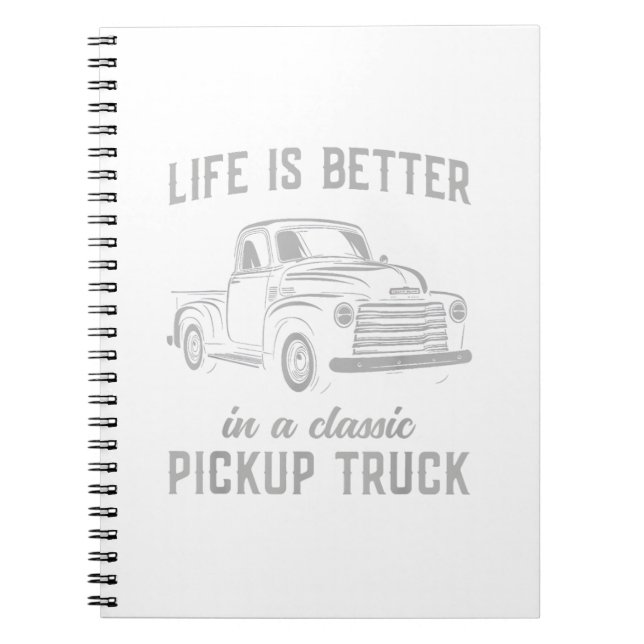 Classic Pickup Truck Guy Vintage Notebook (Front)