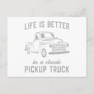 Classic Pickup Truck Guy Vintage Postcard
