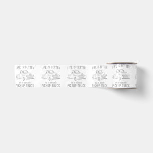Classic Pickup Truck Guy Vintage Satin Ribbon