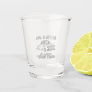 Classic Pickup Truck Guy Vintage Shot Glass