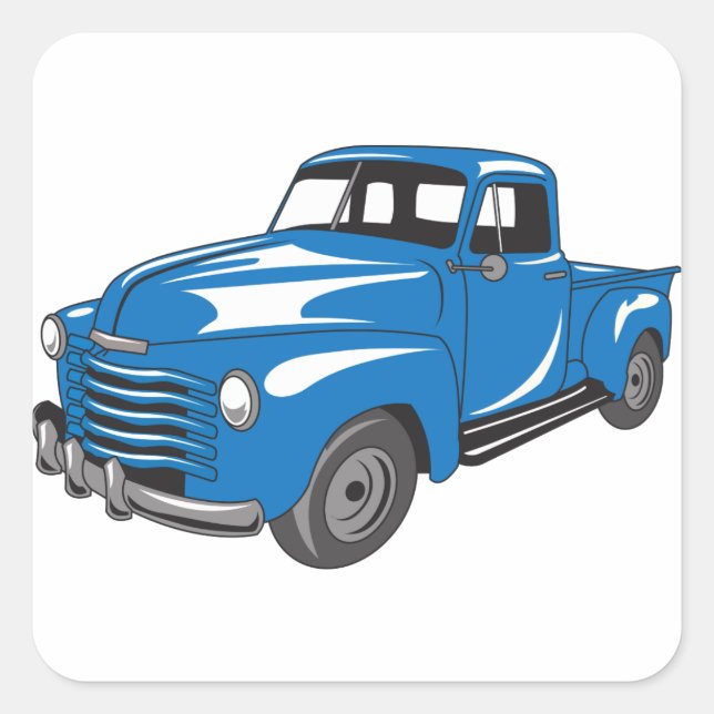 Classic Pickup Truck Square Sticker (Front)