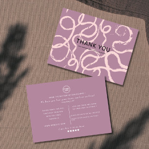Classic Pink Abstract shape custom logo thank you Business Card