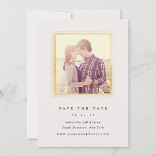 Classic Pink and Gold Frame Photo Save The Date