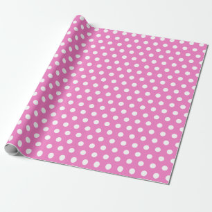 Classic Pink and White Polka Dot Birthday Party  Wrapping Paper
