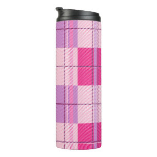 Classic Pink Berry Plaid Aesthetic Thermal Tumbler