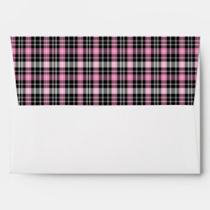 Classic pink black white plaid pattern envelopes