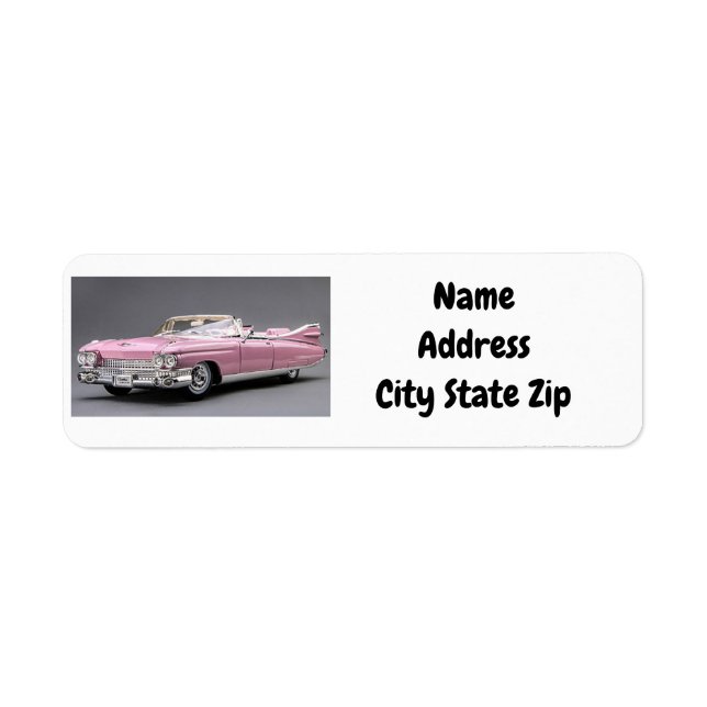 ***CLASSIC PINK CADILLAC*** ADDRESS LABEL (Front)