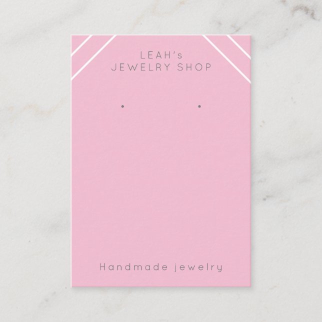 Classic Pink  Earring Jewellery Display Card (Front)