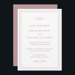 Classic Pink Elegant Wedding Invitation<br><div class="desc">Classic style pink dusty rose wedding invitation featuring a simple and minimal design with your monogram at the top and your event details surrounded by a double border. The fonts alternate between and elegant script, a traditional serif and minimalist sans serif fonts. This invitation is great for a formal wedding....</div>