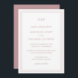 Classic Pink Elegant Wedding Invitation<br><div class="desc">Classic style pink dusty rose wedding invitation featuring a simple and minimal design with your monogram at the top and your event details surrounded by a double border. The fonts alternate between and elegant script, a traditional serif and minimalist sans serif fonts. This invitation is great for a formal wedding....</div>
