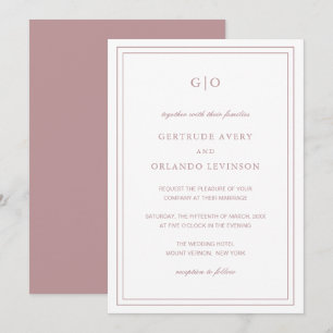 Classic Pink Elegant Wedding Invitation