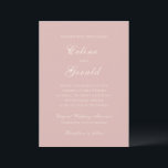 Classic Pink Elegant Wedding Invitation<br><div class="desc">Classic wedding invitations featuring a simple and timeless design with elegant script and traditional serif fonts.</div>