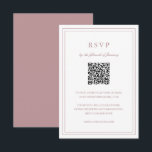 Classic Pink Elegant Wedding RSVP Card<br><div class="desc">Classic style dusty rose pink wedding RSVP Card featuring a simple and minimal design with an optional QR Code and details surrounded by a double border (if you prefer, you may remove the QR code in the design editing tool). The fonts alternate between and elegant script, a traditional serif and...</div>