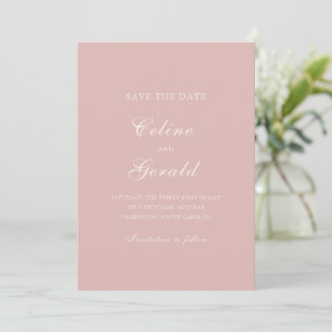 Classic Pink Elegant Wedding Save The Date