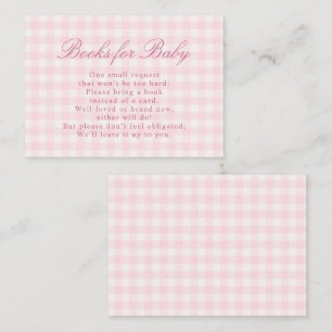 Classic Pink Gingham Baby Shower Enclosure Card