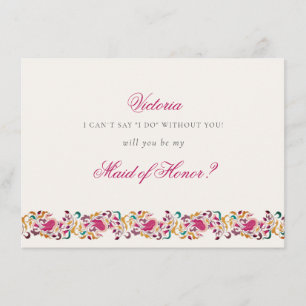 Classic Pink Green Yellow Floral Swan Bird Wedding Menu