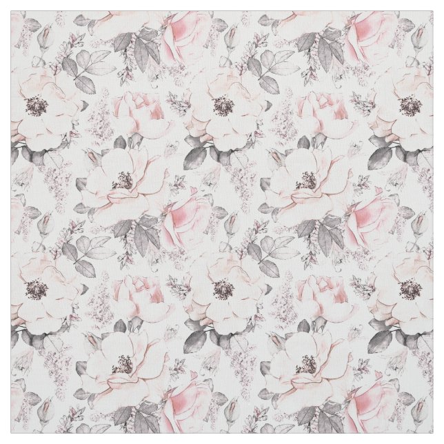 Classic Pink & Grey Pattern Fabric (Swatch)