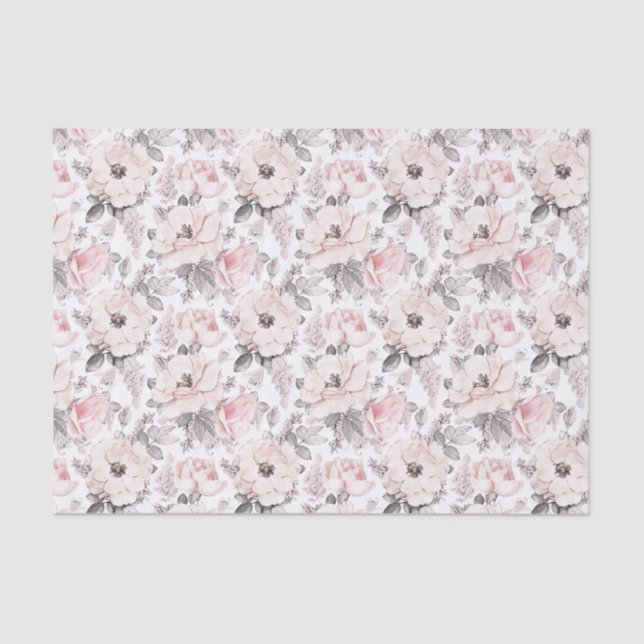 Classic Pink & Grey Pattern Tissue Paper (Front)