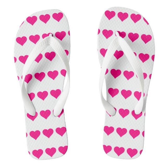 Classic pink hearts jandals (Footbed)