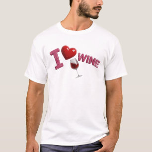 Classic Pink I LOVEW WINE Art Design T-Shirt