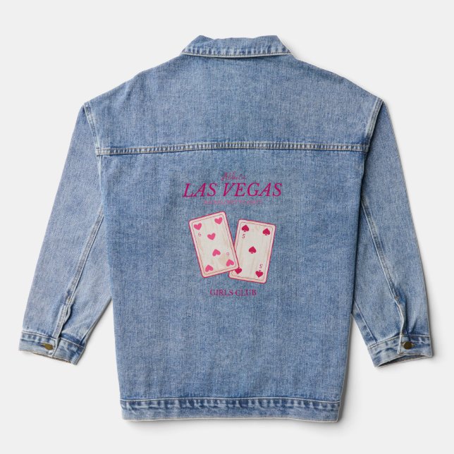 classic pink las vegas bachelorette party denim jacket (Back)