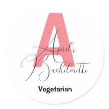 Classic Pink, name and initial bachelorette