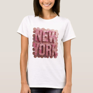 Classic Pink NEW YORK Graphic Design T-Shirt
