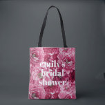 Classic Pink Peonies Clusters Custom Bridal Shower Tote Bag<br><div class="desc">Feminine,  elegant and classic tote bag featuring pink peonies clusters. Personalise by adding names or short phrase.</div>