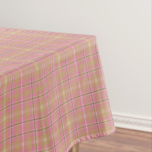 Classic Pink Plaid Tablecloth