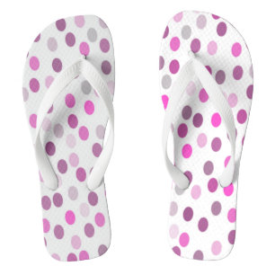 Classic Pink Polka Dots on White  Jandals