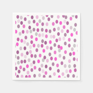 Classic Pink Polka Dots on White  Napkin
