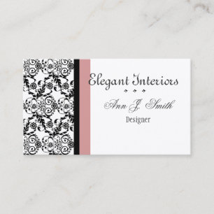 Classic Pink Retro Lace Damask Patterns Business Card