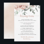 Classic Pink Rose Wedding Kissing Menu Game Card<br><div class="desc">This classic pink rose wedding kissing menu game card is perfect for a rustic wedding reception. The design features elegant watercolor dusty pink roses and green foliage,  neatly assembled into beautiful bouquets.</div>