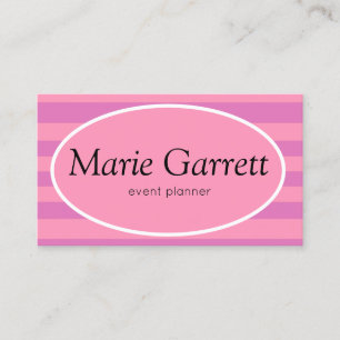 Classic Pink Stripe Business Card