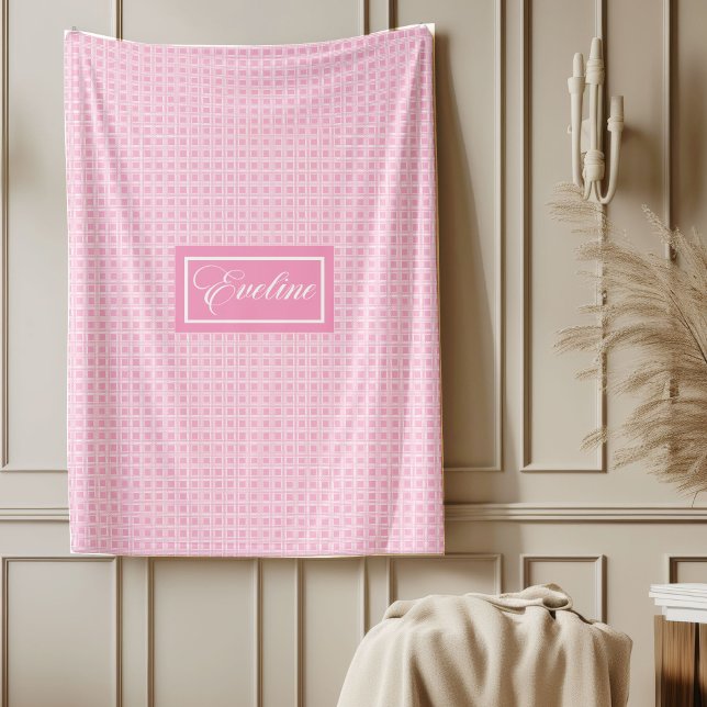 Classic Pink Tartan Blanket Personalised Elegant (Classic Pink Tartan Blanket Personalized Elegant)