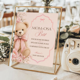 Classic Pink Teddy Bear Mum-osa Bar  Poster