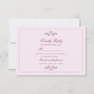Classic Pink Wedding RSVP Card