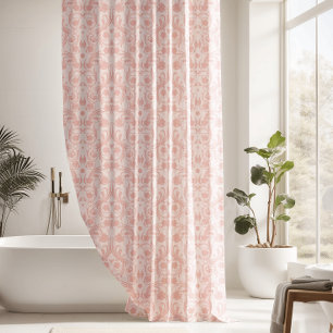 Classic Pink & White Damask Pattern Shower Curtain