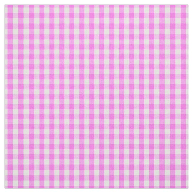 Classic Pink White Gingham Check Pattern Fabric (Swatch)