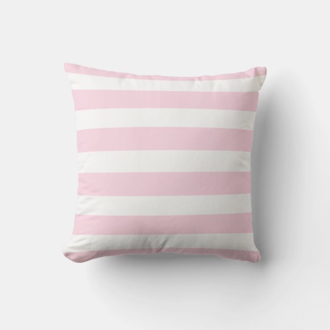 Classic pink white strips cushion (Front)