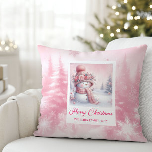 Classic Pinkmas Cozy Winter Forest Kids Gift Cushion