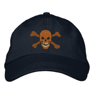 Classic Pirate Crossbones Skull Embroidery Embroidered Hat