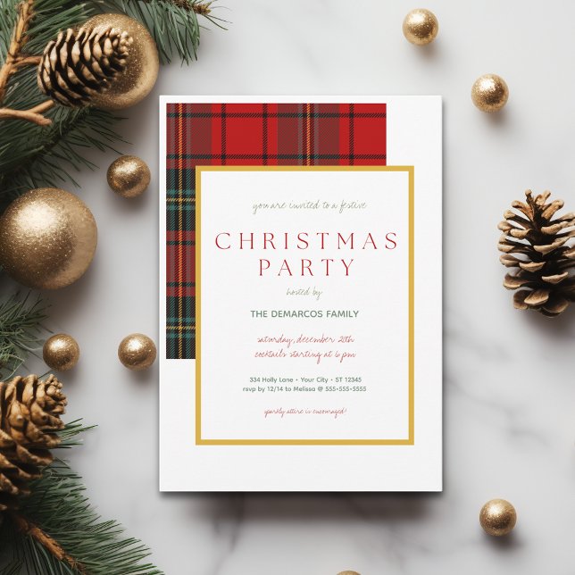 Classic Plaid Christmas Party Invitation (Classic Plaid Christmas Party Invitation
)