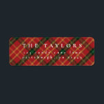 Classic Plaid Christmas Return Address Label<br><div class="desc">Embrace timeless holiday style with our classic Christmas collection featuring a traditional red and green plaid design. Perfect for spreading festive cheer,  these designs evoke warmth and nostalgia,  making them ideal for cards,  invitations,  and seasonal décor. Personalise each item to add a cosy,  classic touch to your holiday celebrations.</div>