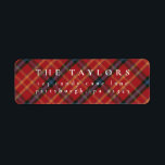 Classic Plaid Christmas Return Address Label<br><div class="desc">Embrace timeless holiday style with our classic Christmas collection featuring a traditional red and green plaid design. Perfect for spreading festive cheer,  these designs evoke warmth and nostalgia,  making them ideal for cards,  invitations,  and seasonal décor. Personalise each item to add a cosy,  classic touch to your holiday celebrations.</div>