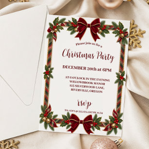 Classic Plaid Christmas Tartan Elegance Invitation