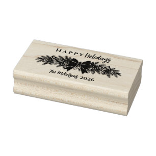 Classic Plaid Christmas Tartan Elegance Rubber Stamp
