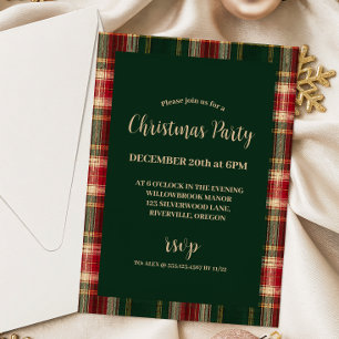 Classic Plaid Christmas Tartan Party Invitation