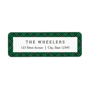Classic Plaid EDITABLE COLOR Holiday Address Label