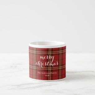 Classic Plaid Merry Christmas Festive -  Espresso Cup